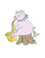 ぶたがサックスを演奏するイラスト