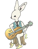 うさぎがギターを演奏するイラスト